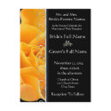 Beautiful Elegant Orange Rose Wedding Invitation postcards