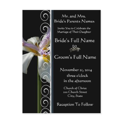 Beautiful Elegant Orchid Wedding Invitation Post Cards by samack