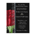 Beautiful Elegant Red Rose Wedding Invitation postcards