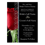 Beautiful Elegant Red Rose Wedding Invitation Postcard