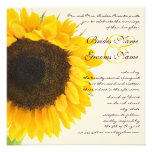 Beautiful Elegant Sunflower Wedding Invitation