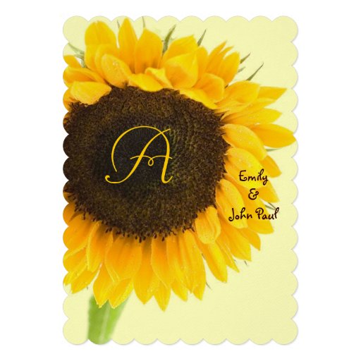 Beautiful Elegant Sunflower Wedding Invitation