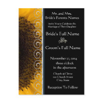 Beautiful Elegant Sunflower Wedding Invitation postcards