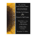 Beautiful Elegant Sunflower Wedding Invitation postcards