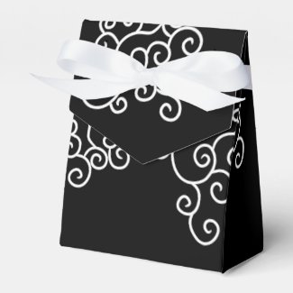 Beautiful, elegant, white swirls gift box