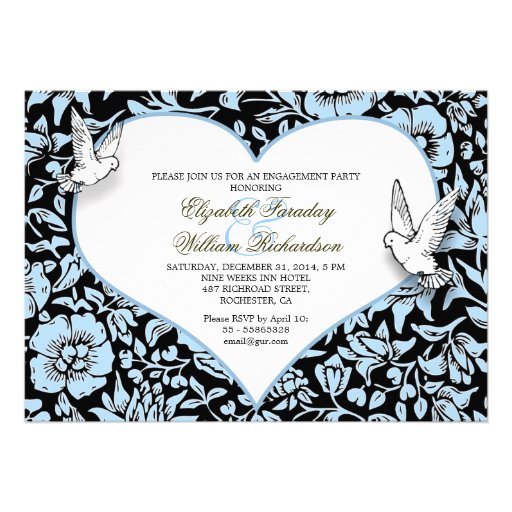 beautiful engagement party custom invitations