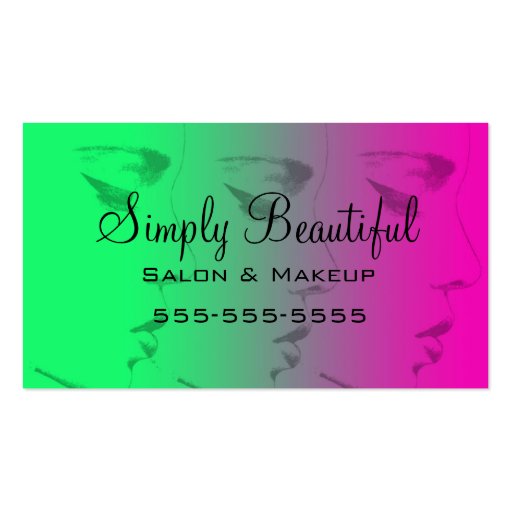 beautiful face business card template (back side)