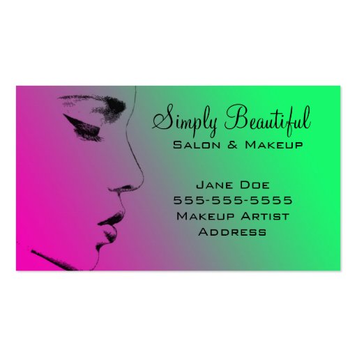 beautiful face business card template
