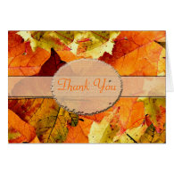 Beautiful fall color leaves wedding thank you card greeting cards