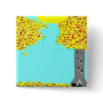 Beautiful Fall Sunrise Square Button