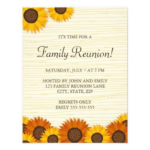 Beautiful family reunion party invitations (front side)
