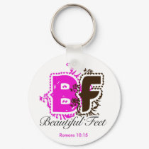 beautiful feet logo keychains