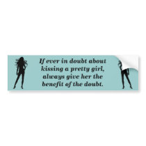Beautiful Female Sexy Lady Silhouette Bumper Sticker
