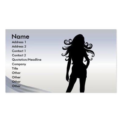 Beautiful Female Sexy Lady Silhouette. Business Card Template by amorous