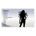Beautiful Female Sexy Lady Silhouette. business cards