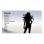 Beautiful Female Sexy Lady Silhouette. Business Card Template