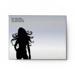 Beautiful Female Sexy Lady Silhouette. Envelope