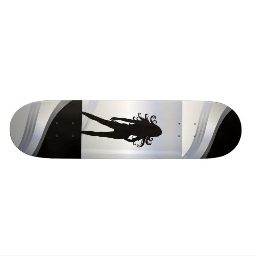 Beautiful Female Sexy Lady Silhouette. Custom Skate Board