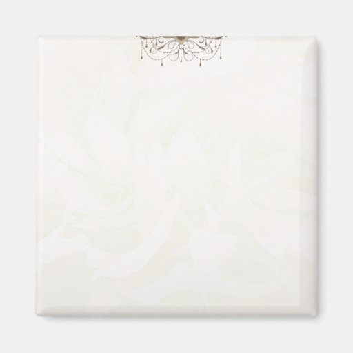 Beautiful floral and swirls wedding gift fridge magnet