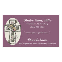 Beautiful Floral Cross on Lavendar Business Cards