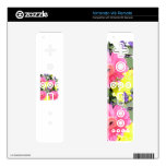 Beautiful floral flower pattern pink yellow green decals for the wii remote