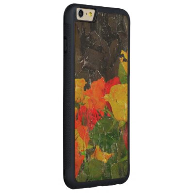 Beautiful Floral Grunge Painted Carved® Maple iPhone 6 Plus Bumper