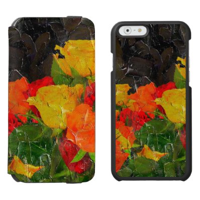 Beautiful Floral Grunge Painted iPhone 6/6S Wallet Case