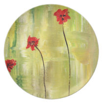Beautiful Floral Painting of Anemones. Party Plate