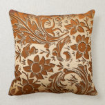 beautiful floral pattern golden orange pillow