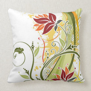 Beautiful floral swirls throw pillow