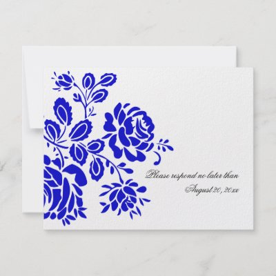 Beautiful Florals in Royal royal blue seating wedding template excel