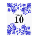 Beautiful Florals Royal Blue Table Seating Card Postcards