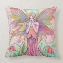 Beautiful Flower Faerie Fairy Throw Pillow