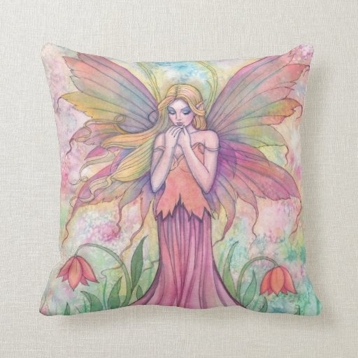 Beautiful Flower Faerie Fairy Throw Pillow Zazzle