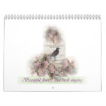 Beautiful flowers and birds singing. calendars