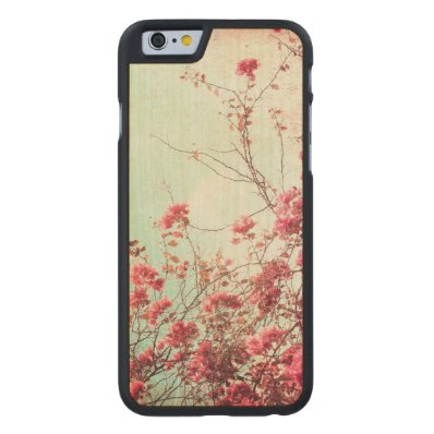 Beautiful flowers in retro style carved® maple iPhone 6 slim case