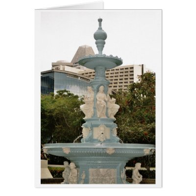 Beautiful fountain in Singapore Greeting Card by QuestDweller