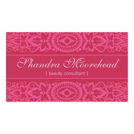 Beautiful Fuchsia Beauty Consultant Business Card (front side)