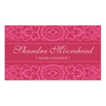 Beautiful Fuchsia Beauty Consultant Business Card