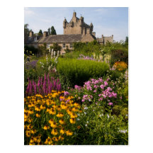 Beautiful gardens and famous castle in Scotland Postcard