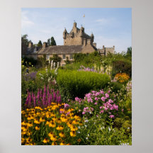 Beautiful gardens and famous castle in Scotland Print