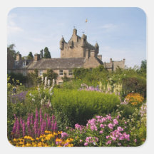 Beautiful gardens and famous castle in Scotland Sticker