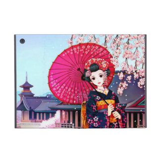 Beautiful Geisha in Spring Time Cases For iPad Mini