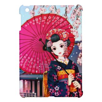 Beautiful Geisha in Spring Time Cover For The iPad Mini