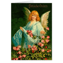 Beautiful German Vintage Easter Angel Greeting Card