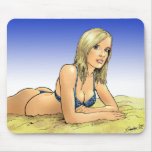 Beautiful Girl at the Beach Mousepad