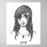 Beautiful Girl (Bullet and Tears) Art Print BW