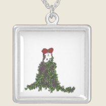 Beautiful Girl Square Silver Necklace necklaces