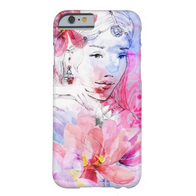 Beautiful girl with a bouquet of flowers barely there iPhone 6 case