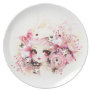 Beautiful girl with cute bunnies dinner plates